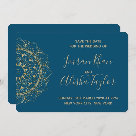 Mehendi Indiase Trouwdag Aankondiging hamsa Henna (Voorkant / Achterkant)