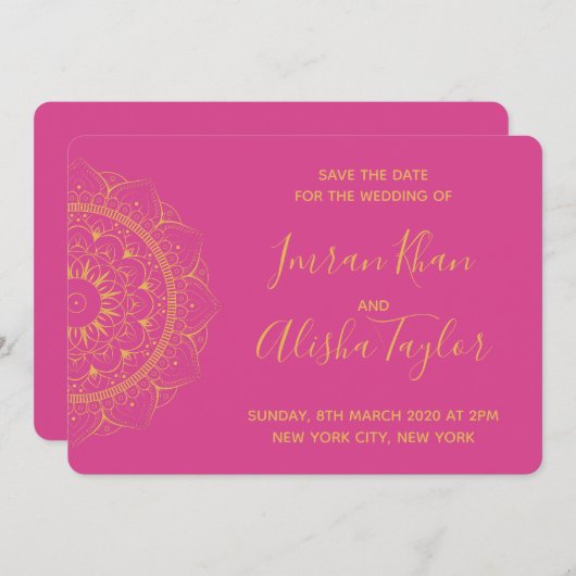 Mehendi Indiase Trouwdag Aankondiging hamsa Henna (Voorkant / Achterkant)