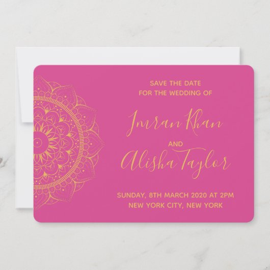 Mehendi Indiase Trouwdag Aankondiging hamsa Henna (Voorkant)