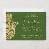 Mehendi Indiase Trouwdag Aankondiging hamsa Henna (Voorkant)