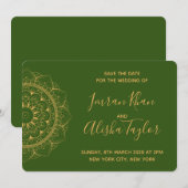 Mehendi Indiase Trouwdag Aankondiging hamsa Henna (Voorkant / Achterkant)