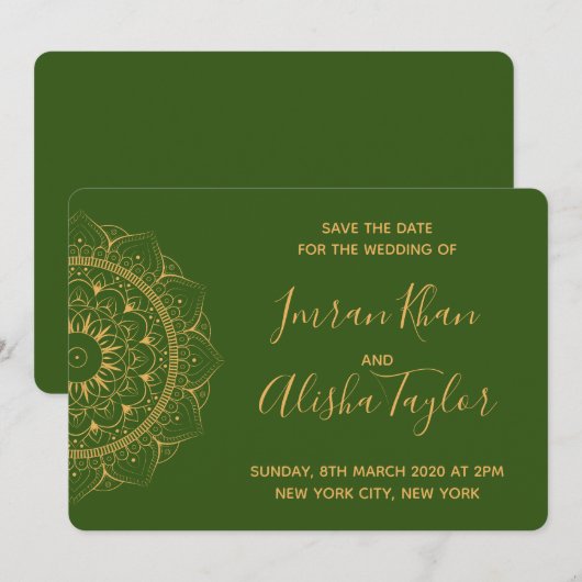 Mehendi Indiase Trouwdag Aankondiging hamsa Henna (Voorkant / Achterkant)