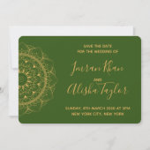 Mehendi Indiase Trouwdag Aankondiging hamsa Henna (Voorkant)