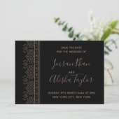 Mehendi Indiase Trouwdag Bewaar de datum hamsa Hen Save The Date (Staand voorkant)