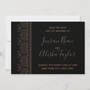 Mehendi Indiase Trouwdag Bewaar de datum hamsa Hen Save The Date