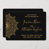 Mehendi Indiase Trouwdag Hamsa Henna Opslaan datum Save The Date (Voorkant / Achterkant)