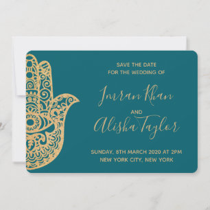 Mehendi Indiase Trouwdag Save the date hamsa Henna