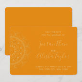 Mehendi Indiase Trouwdag Uitnodiging hamsa Henna (Voorkant / Achterkant)