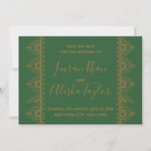 Mehendi Indische Trouw Uitnodiging Save the date (Voorkant)