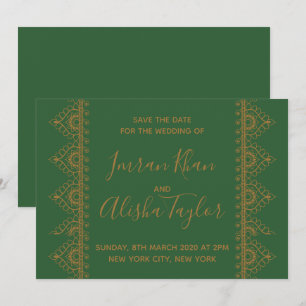 Mehendi Indische Trouw Uitnodiging Save the date