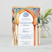 Mehendi Islamitisch Marokko Arabische stijl boog Kaart (Staand voorkant)