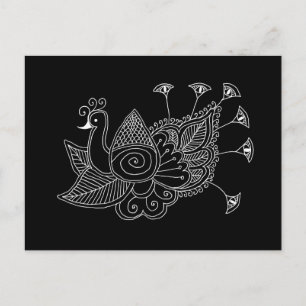 Mehendi Peacock Briefkaart