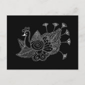 Mehendi Peacock Briefkaart (Voorkant)