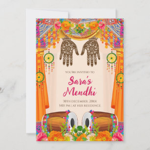 Mehendi uitnodiging Digitale Mehendi uitnodiging