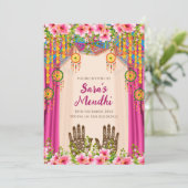 Mehendi uitnodiging Digitale Mehendi uitnodiging (Staand voorkant)