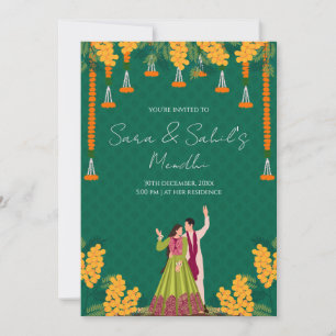 Mehendi uitnodiging Digitale Mehendi uitnodiging