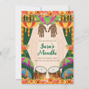 Mehendi uitnodiging Digitale Mehndi uitnodiging