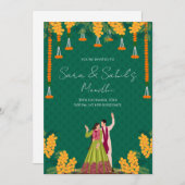 Mehendi uitnodiging Digitale Mehndi uitnodiging (Voorkant / Achterkant)