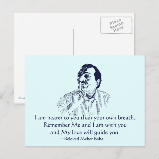 Meher Baba herinnert me aan Briefkaart (Voorkant / Achterkant)