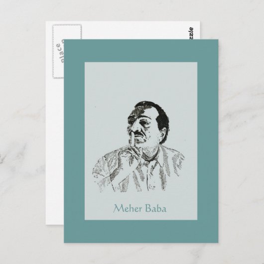 Meher Baba Silence Portrait Briefkaart (Voorkant / Achterkant)