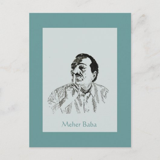 Meher Baba Silence Portrait Briefkaart (Voorkant)