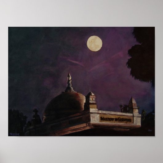 Meher Baba's Samadhi bij nacht Poster (Voorkant)