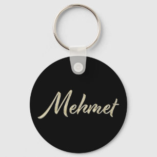 Mehmet Name whitegold Button Schlüsselanhänger Sleutelhanger