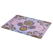 Mehndi Blue en Paarse Bloemenkunst, Blue Bliss Snijplank (Hoek)