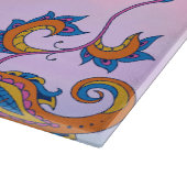 Mehndi Blue en Paarse Bloemenkunst, Blue Bliss Snijplank (Hoek)