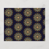 Mehndi blue goudjuwelen paisley budget uitnodiging (Achterkant)