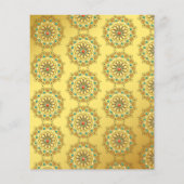 Mehndi blue goudjuwelen paisley budget uitnodiging (Achterkant)