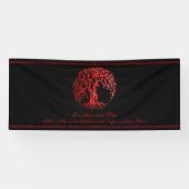 Mehndi-boom van het leven (Henna) (rood) Spandoek (Horizontaal)