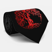 Mehndi-boom van het leven (Henna) (rood) Stropdas (Opgerold)