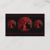 Mehndi-boom van het leven (Henna) (rood) Visitekaartje (Achterkant)