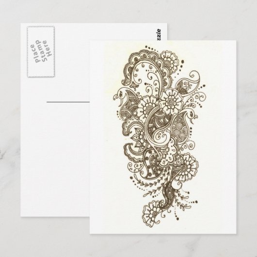 Mehndi Briefkaart (Voorkant / Achterkant)