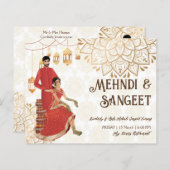 Mehndi budget nodig met schattige Indische hennabr (Voorkant / Achterkant)