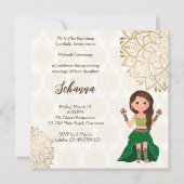 Mehndi budget nodig met schattige Indische hennabr Kaart (Achterkant)