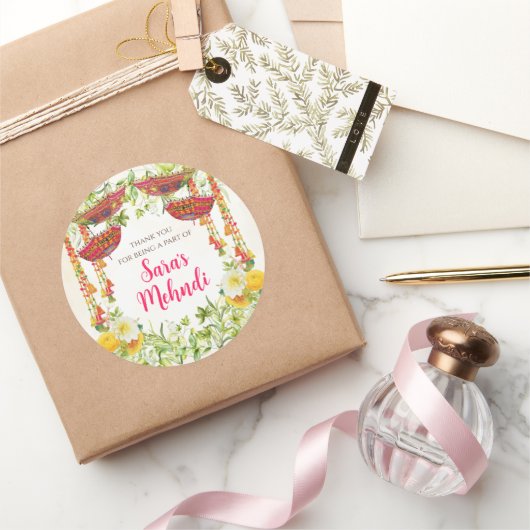 Mehndi-ceremonie-stickers Ronde Sticker (Geschenken)