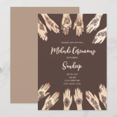 Mehndi Ceremony Uitnodiging (Voorkant / Achterkant)