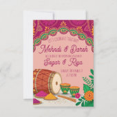 Mehndi Dholki Kaart (Voorkant)