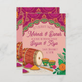 Mehndi Dholki  Kaart (Voorkant / Achterkant)