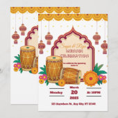 Mehndi Dholki  Kaart (Voorkant / Achterkant)