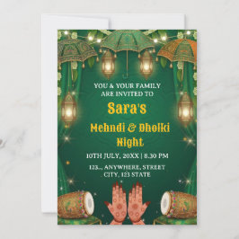 Mehndi & Dholki Nacht Ceremonie Uitnodiging