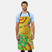 Mehndi Doodle: Kleurrijke etnische textuur. Schort (Gedragen)