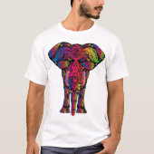 mehndi elephant kleurig hindu psychedelic tshirt (Voorkant)