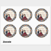 Mehndi en sangeet Indiase bruiloft dank u gunst Ronde Sticker (Vel)