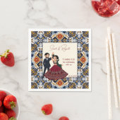 Mehndi en sangeet Indiase bruiloft gepersonaliseer Servet (Insitu)