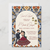 Mehndi en sangeet Indiase bruiloft Kaart (Voorkant)