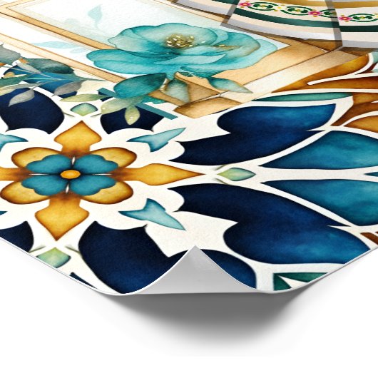 Mehndi en sangeet Indiase bruiloft welkom teken Poster (Hoek)