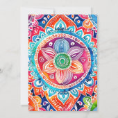 Mehndi en Sangeet kleurrijke mandala sjabloon Kaart (Achterkant)